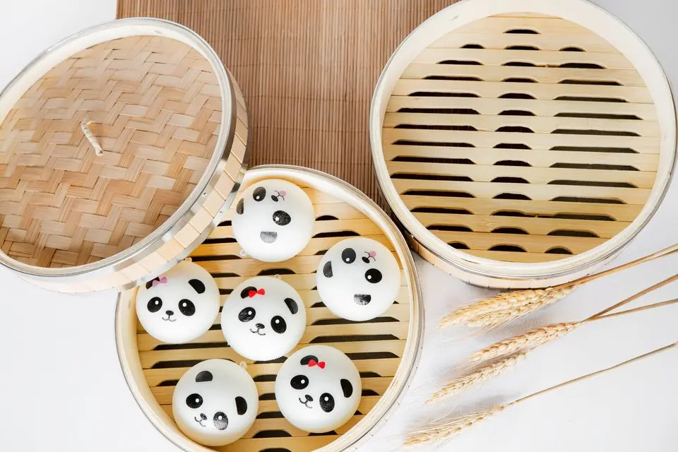 Handmade Bambus Basket With Stainless Steel wooden steamer 10Inch Cookware organic Bamboo Steamer Sets For Restaurant