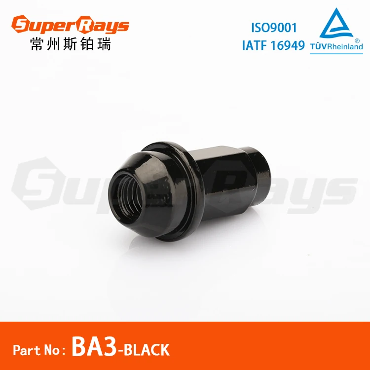 MR LUG NUT Hex 21mm  cone seat  Black steel Wheel lug nut for 2000-2014 Ford 150