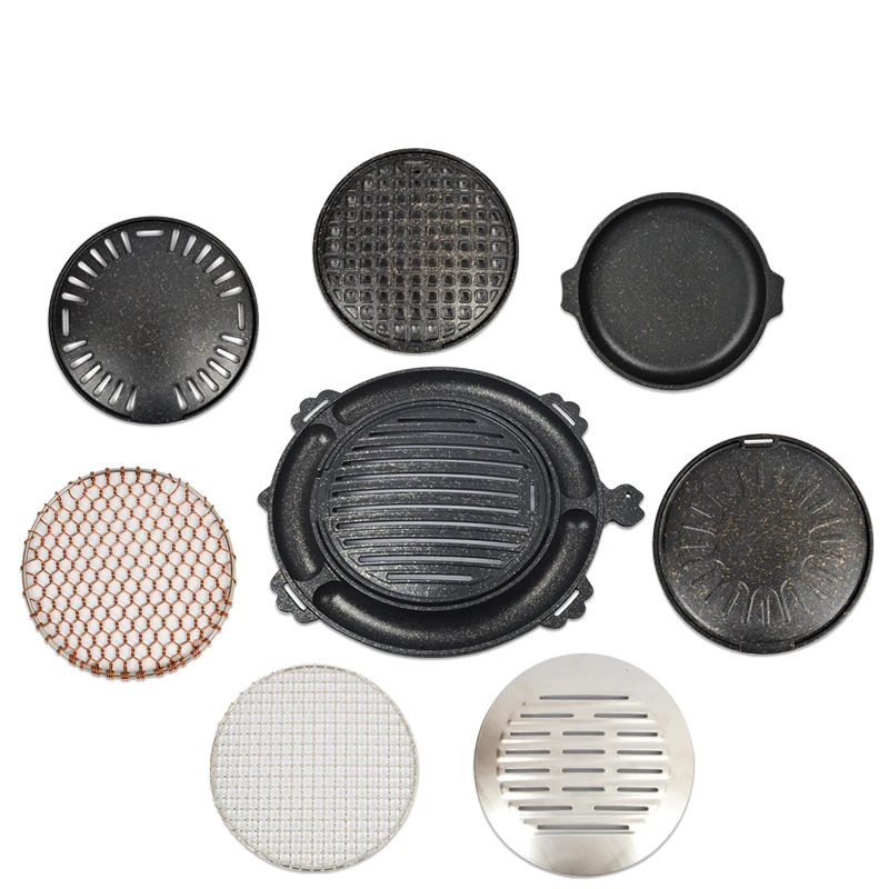 Hot selling multifunction aluminum egg cake cheese grill pan bbq grill pan with steamboat