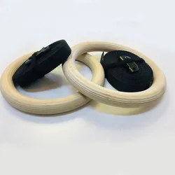 Core Wooden Strength 32mm 28mm adjustable Exercise Home Fitness Workout Gymnastic ring with numbered straps