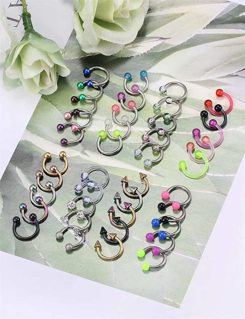 Basic Sex 316 Stainless Steel Body Piercing Jewelry Septum Hoop Horseshoe Ring Stud For Nose Ear Cartilage
