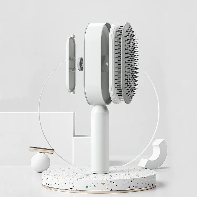 Wholesale Plastic Hairbrush Custom Self Cleaning Hair Brush  Hair Comb