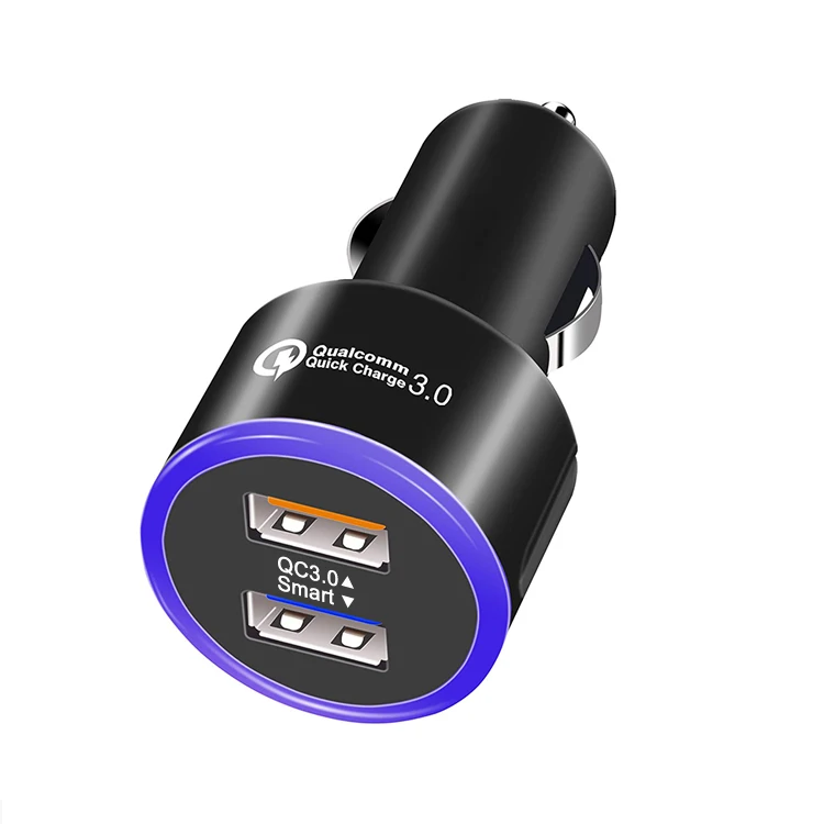 
Factory Direct Sale 30W Quick Charging QC 3.0 Mini Dual Usb Car Charger 