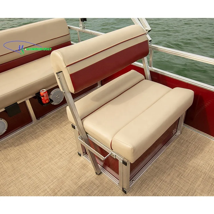 2021new fashion MS Aluminium boat Electric pontoon boat 5.44m 50hp for selling CCS CE Certificates for Europe customers