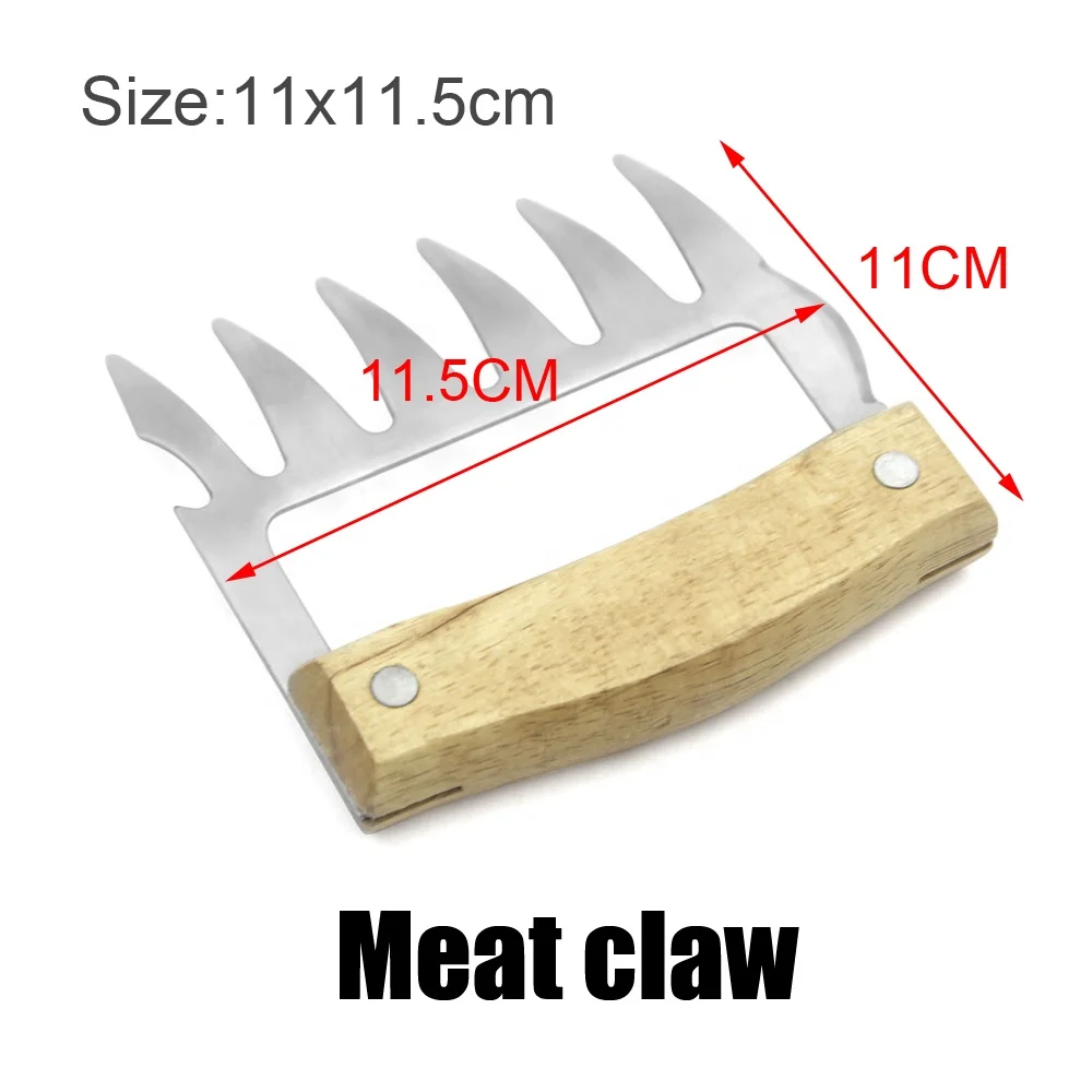Best Selling Easy Shredding Pulling Handling Lifting Cutting Forks BBQ Claws Pulled Pork Shredder Metal Meat Shredding SS Claws