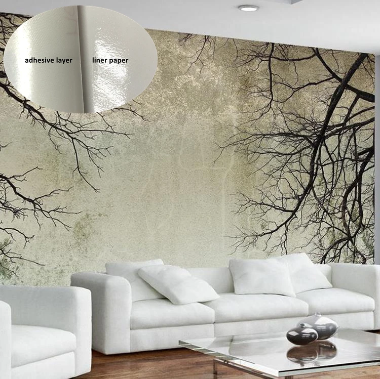 High grade easy peel and stick removable self adhesive fabric  photo wallpaper woven vinyl  wall fabric roll