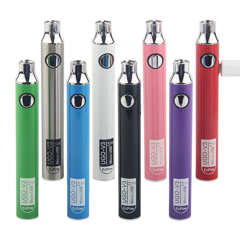 High Quality Portable 510 Thread Cartridges 650mAh 900mAh UGO V3 Rechargeable Vape Pen Battery
