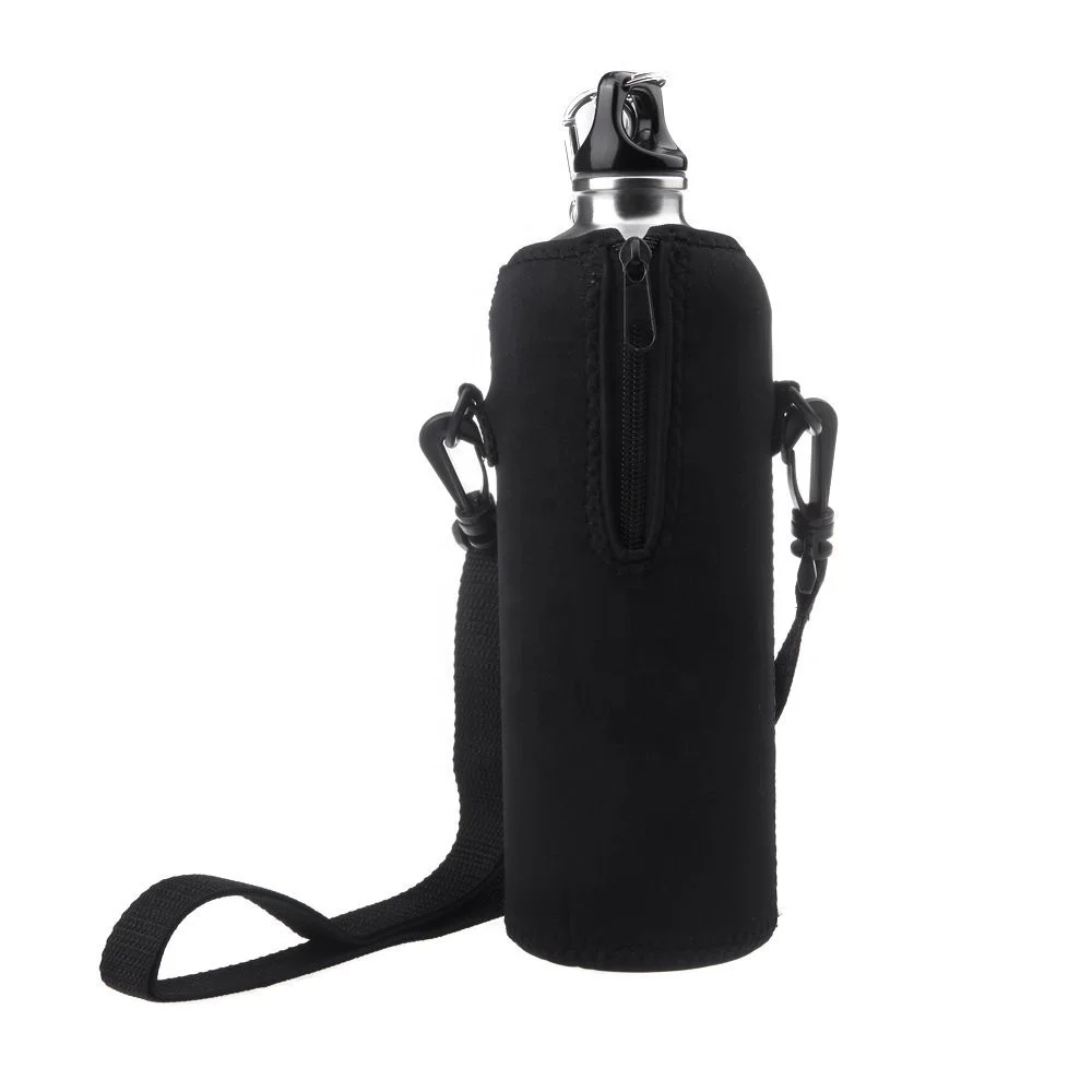 thermal aluminum hiking neoprene water bottle cover strap shoulder holder bag