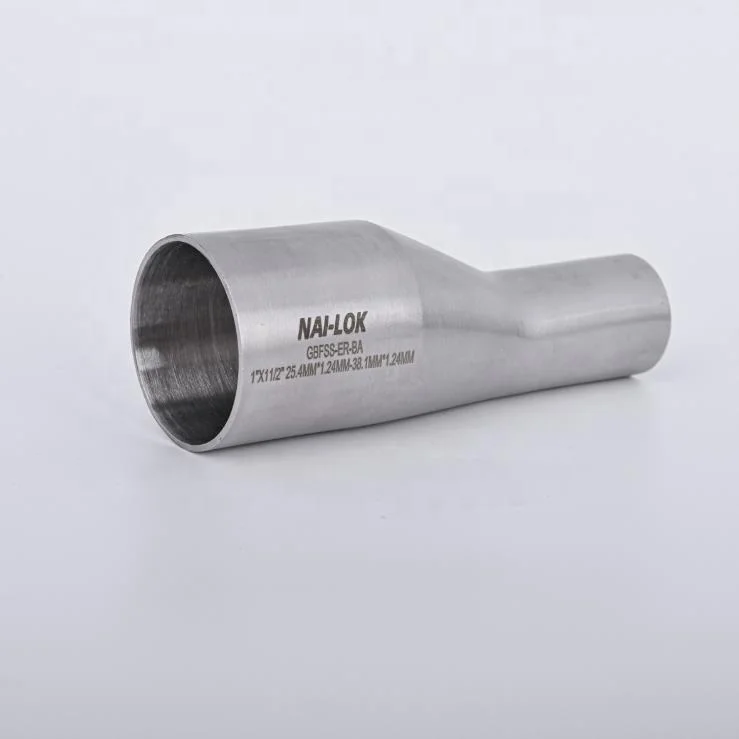 ASME Electropolished Stainless Steel Pipe Fitting Ultra High Purity Welding Bend Fittings Eccentric Reducer for Microelectronics