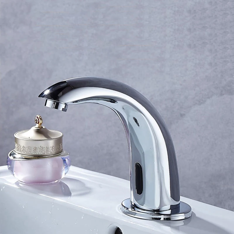 Full Copper Silver Antique Sensing Faucet Single Hot And Cold Automatic Intelligent Infrared Basin Faucet Hand Washer