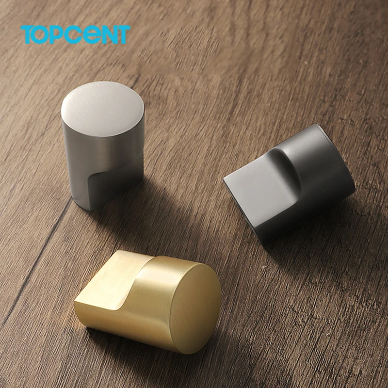 Topcent Zinc Alloy Black Gold Fashion Kitchen Cabinet Handles Solid Drawer Knobs