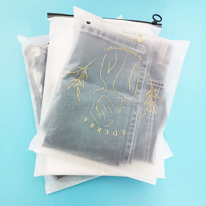 Shirt Shipping Slide Lock Self Sealing Clothing Packaging Plastic Frosted Zipper Bag