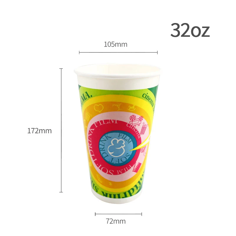 Biodegradables Disposable Coffee Cup 12 32 oz Double Wall Paper  Coke Cups Disposable Custom Size Coffee Cup
