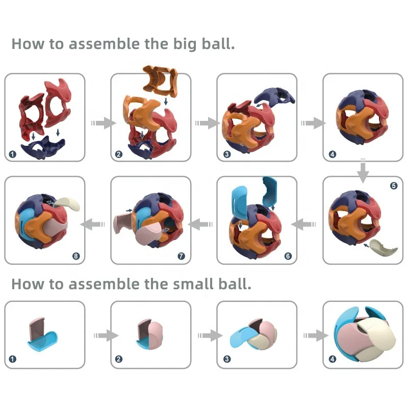 Building Block Toy Creative Ball Assembly Disassembling Toy Ball Toddler Kids Montessori Toy Piggy Bank Maze Ball