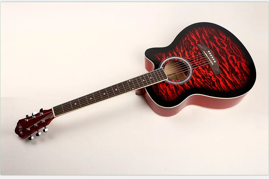 China cheaper blue rock beginner acoustic electric guitar for sale