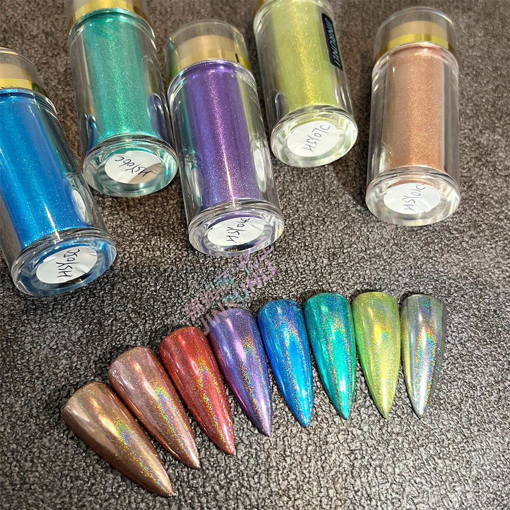 top grade magic metallic nail art holographic fine mirror nail powder chrome pigment powder