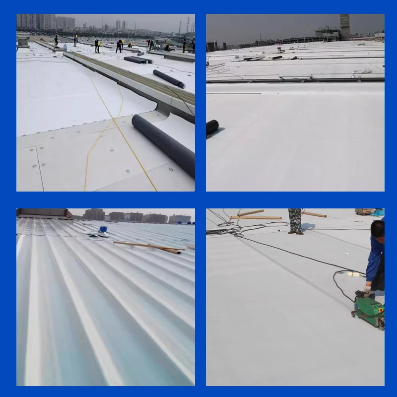 Building materials and construction PVC roll roofing sheets the plastic waterproofing membrane for flat roof waterproofing