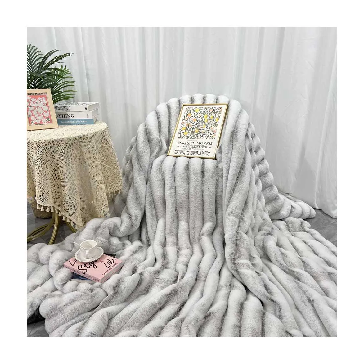 Роскошное 2-слойное пушистое одеяло из норкового меха