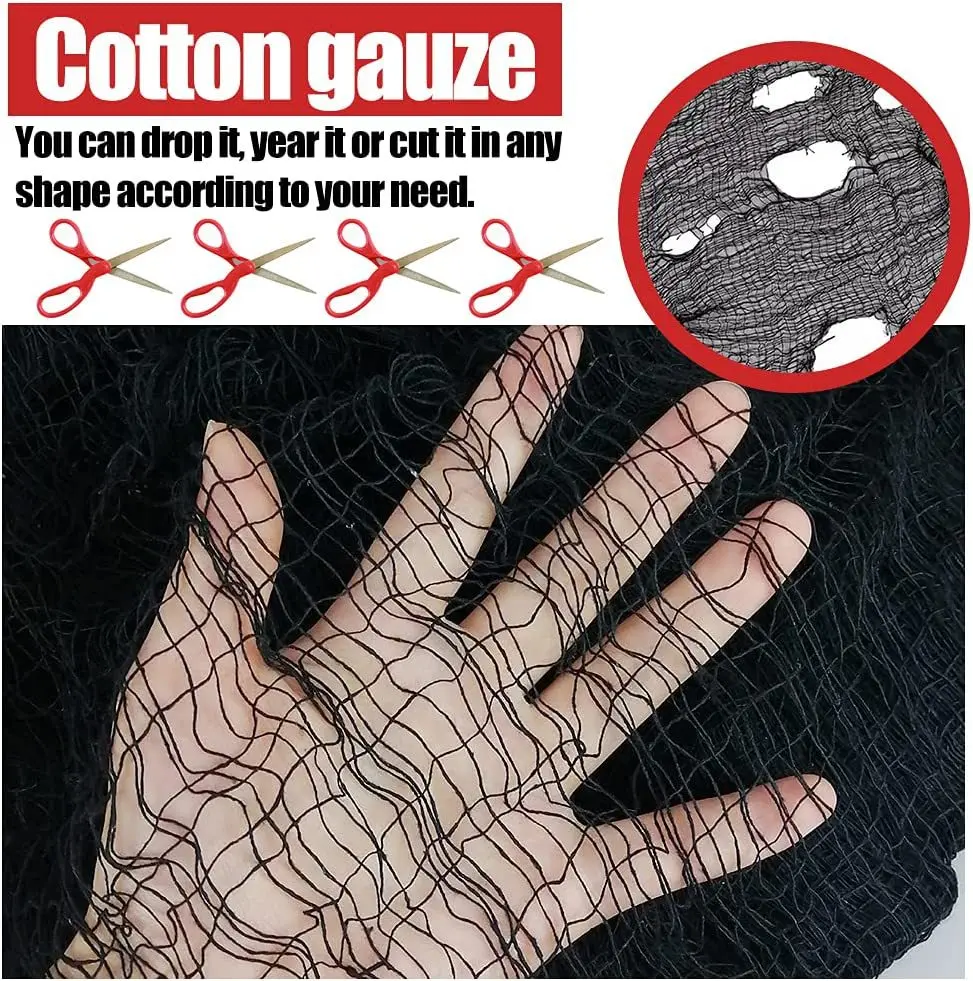 Best Selling Halloween Black gauze Easy To Rip And Tear Halloween Horror Gauze For Halloween Decorations