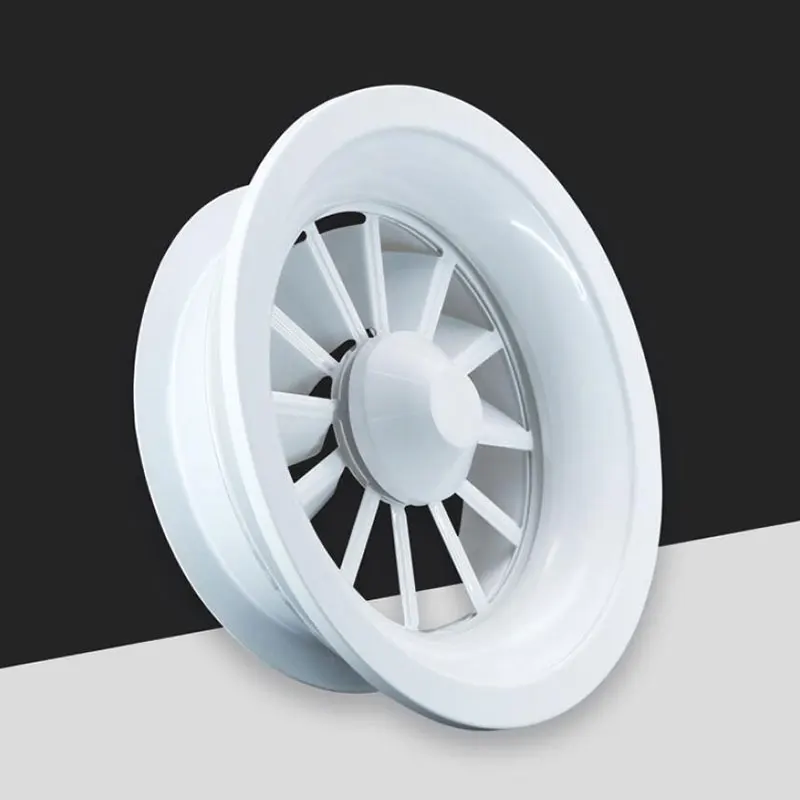 Round swirl diffuser for HVAC system ventilation