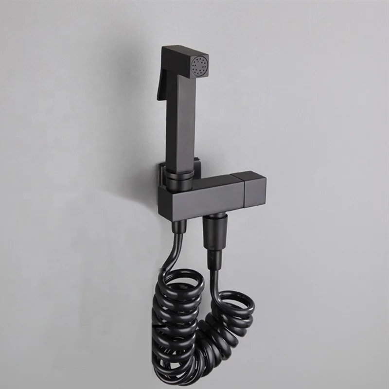 Роскошные аксессуары для ванной комнаты, Настенный матовый черный Латунный Водяной угловой клапан с резьбой G1/2\