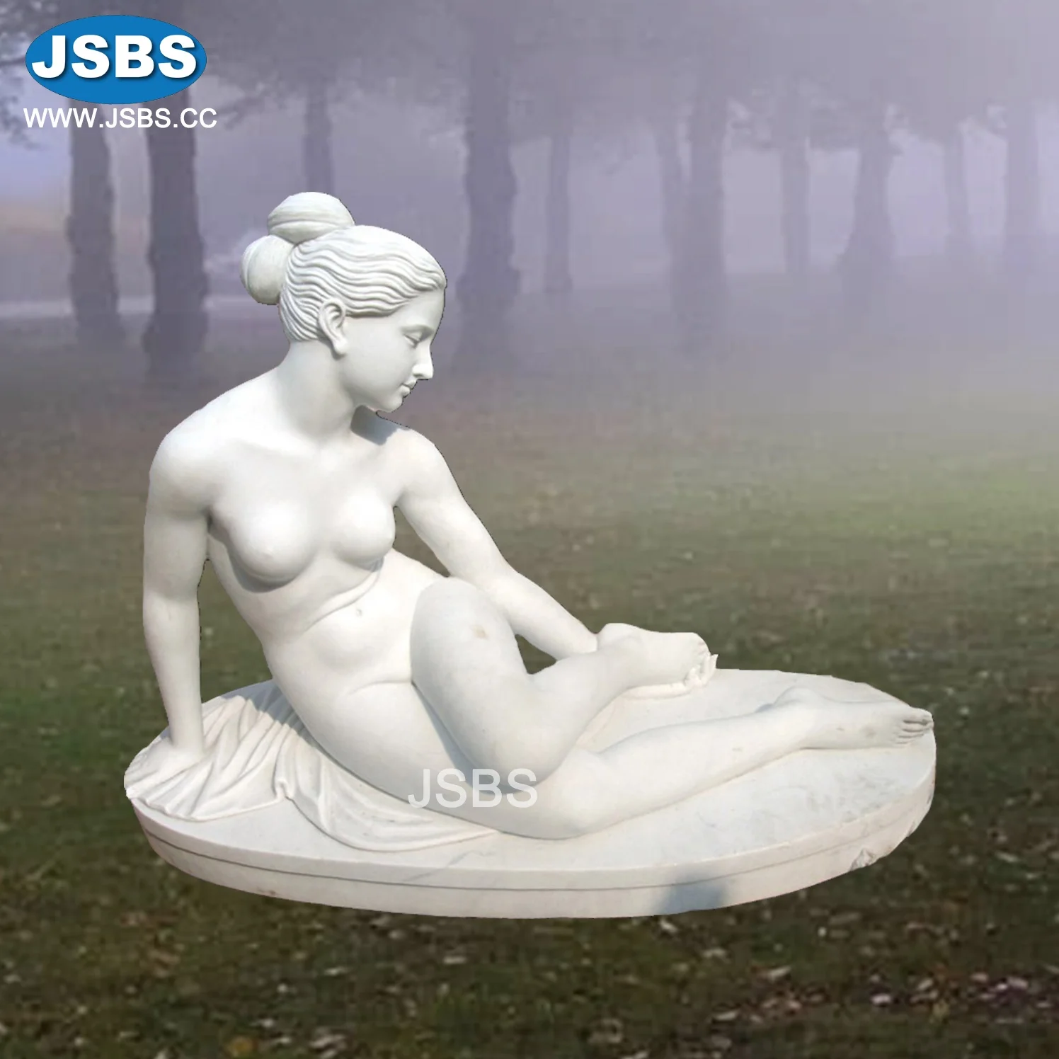 Cheap Well Polished White Marble Naked Woman Statue Sculpture