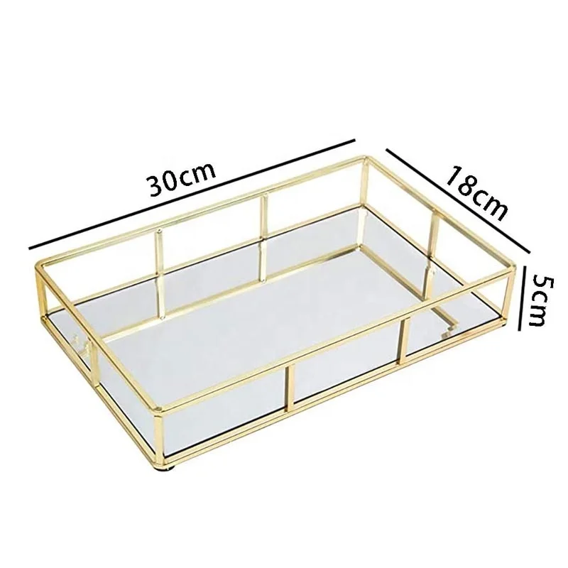 Home custom wholesale metal rose gold decorative tray