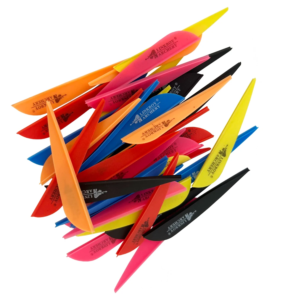 Linkboy Archery  Arrow Vanes 3Inch Plastic Fletching Feather for ID 6.2mm Shaft Compound Bow Hunting and Shooting