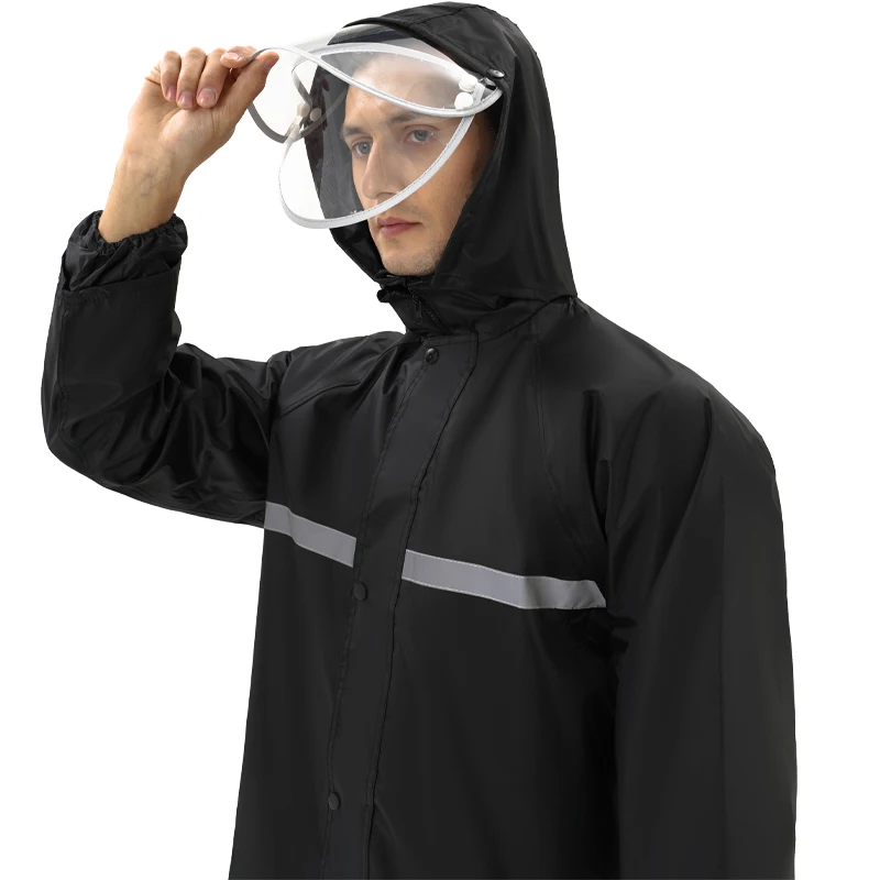 High Quality PVC Oxford Cloth Outdoor Raincoat Hooded Thick Poncho for Motorcycle Riding Hot Sale for Adults Travel