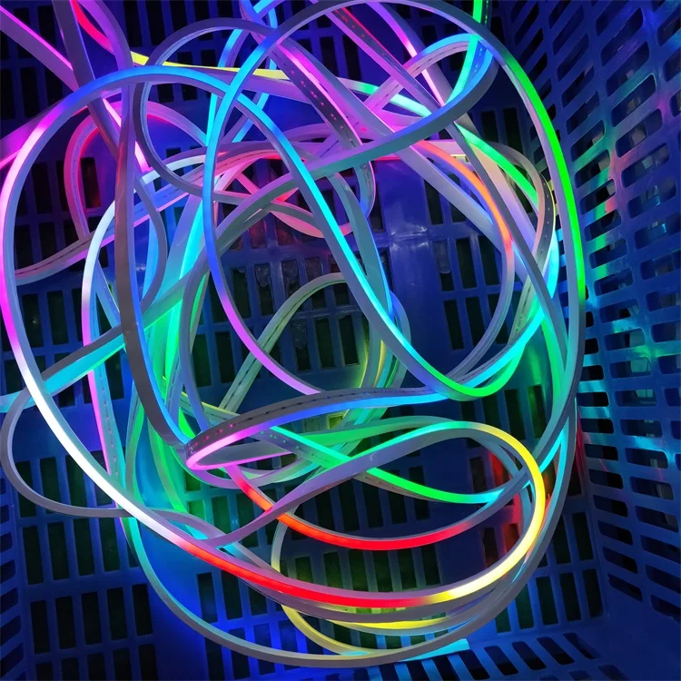 Цвет RGB Светодиодные полосы света 12В гибкий программируемая светодиодная неоновая лампа