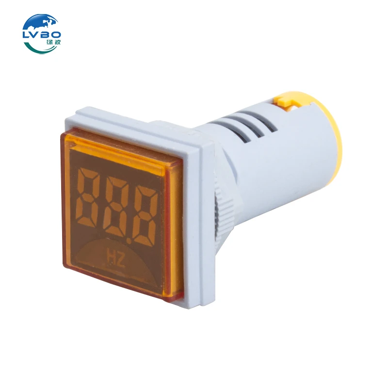 LVBO 220v square head hertz meter 22mm digital display LED indicator light AC signal light Hertz meter
