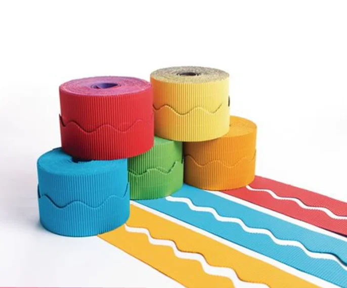 Wholesale scalloped  DIY decoration creative corrugated paper Card Border Roll