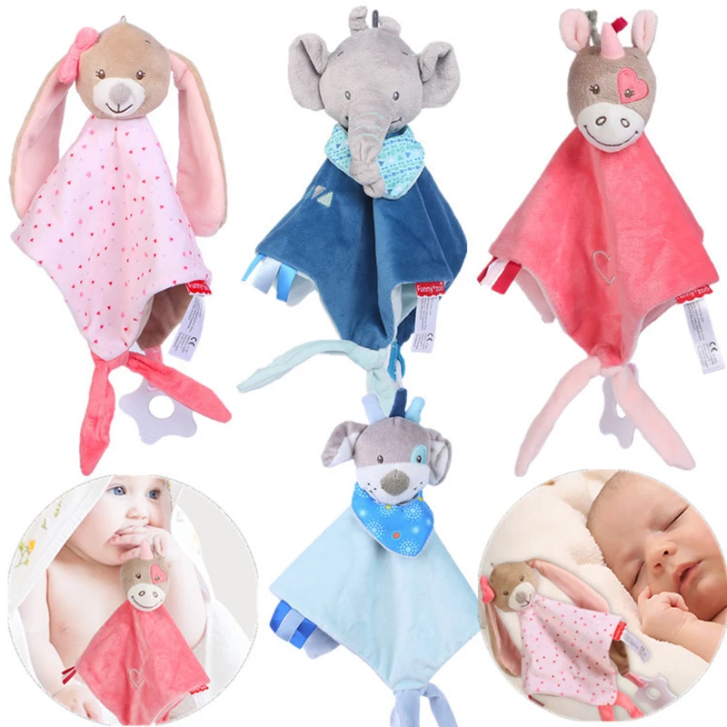 Baby Plush Toys Cartoon Bear Rabbits Appease Dolls For Newborn Soft Stuffed Comforting Appease Towel Sleeping Toys