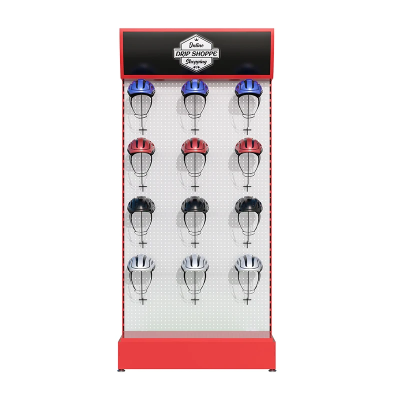 Customized Helmet Hat Cap Display Stand Baseball Cap Rack  Phone Accessories Display Rack Metal Pegboard Display Rack