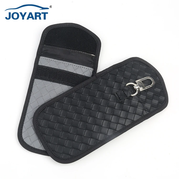 Joyart hot selling new design key wallet protected smart leather holder case rfid anti thief car key signal blocking pouch