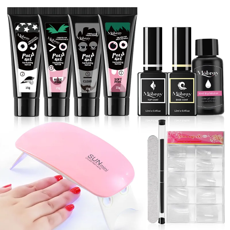 Nail Art Supplier Quick Poly Gel Nail Kit For Nail Salon