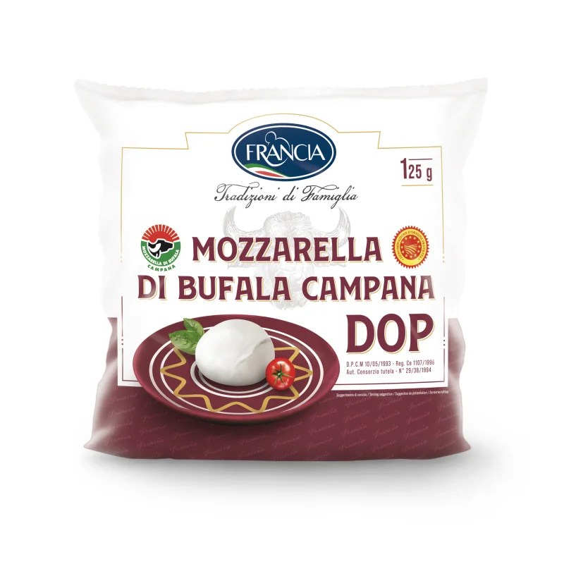 Italian Supplier 1 Mozzarella Bufala Campana PDO Of 125G Fresh Cheese Use Selected Lactic Ferments
