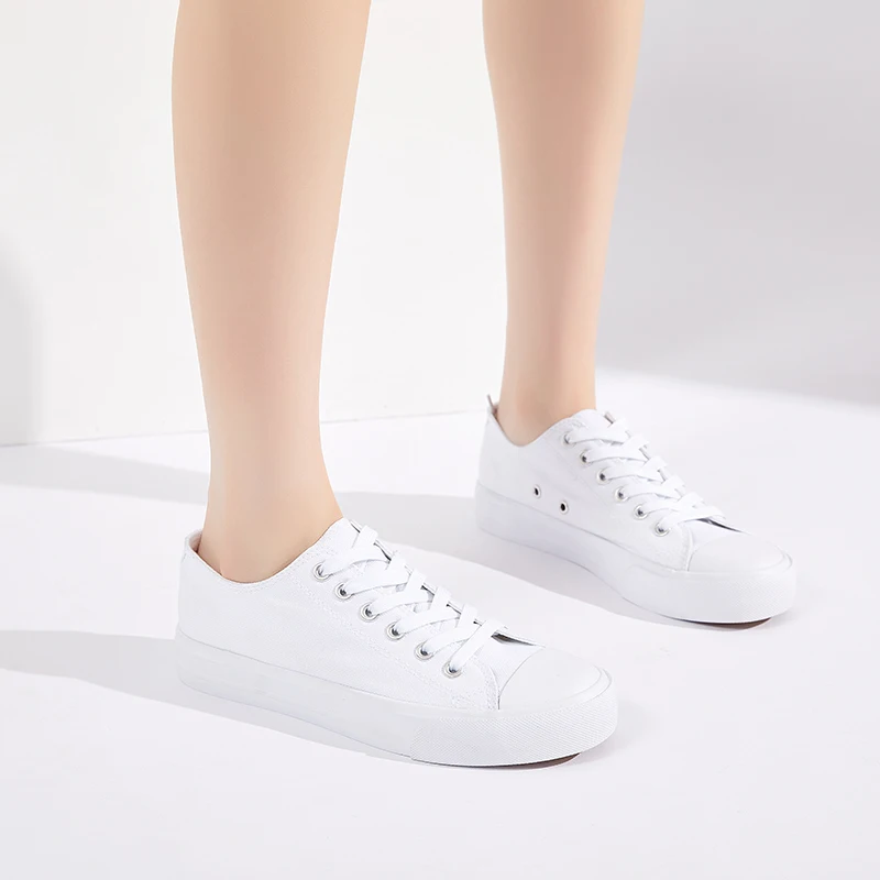 Оптовая продажа, Классические однотонные холщовые спортивные туфли на заказ, полностью белые холщовые туфли унисекс, хлопковая ткань EVA NR, дышащая обувь