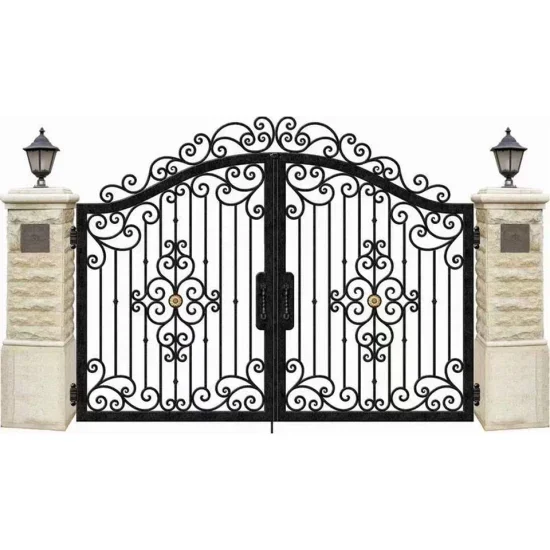 Main Garden Gates  Wrought Iron Driveway Gate Villa Door Swing Door Courtyard Community Double Open Metal Security Door