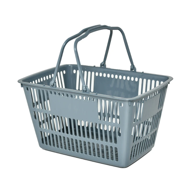 Supermarket Shopping Plastic Basket Collapsible Shopping Basket Customized