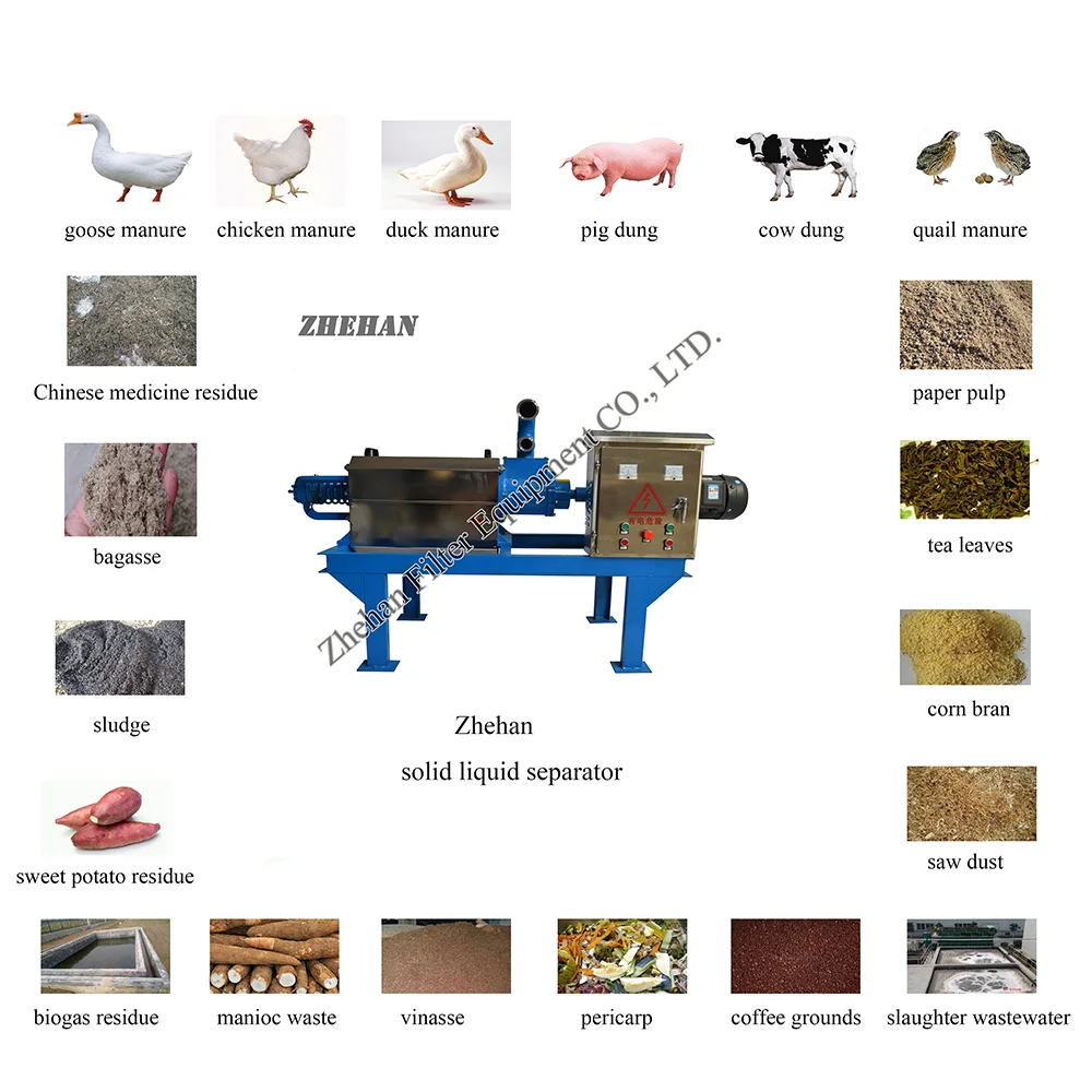automatic poultry waste dewatering machine/chicken manure dryer/cow dung dewatering