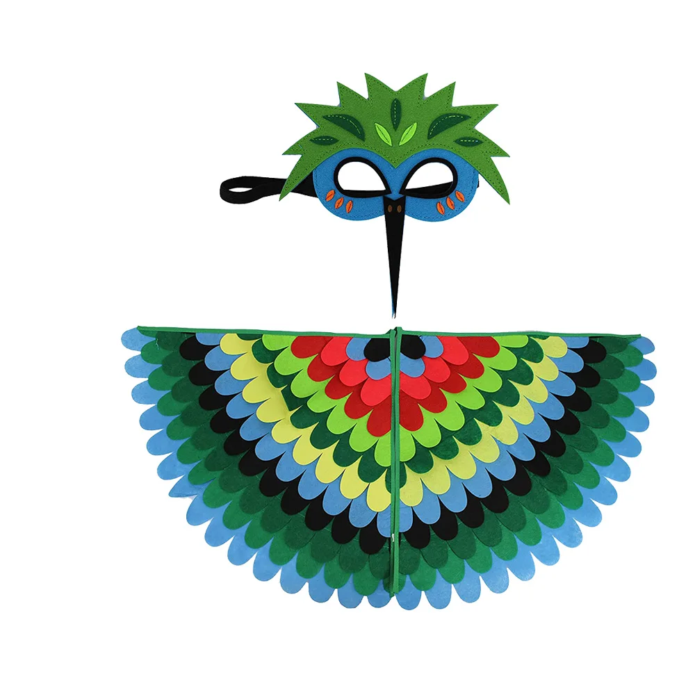 Cosplay Party Accessories Owl Peacock Wings Children Butterfly Wings kids Bird-Costume Wings with Mask