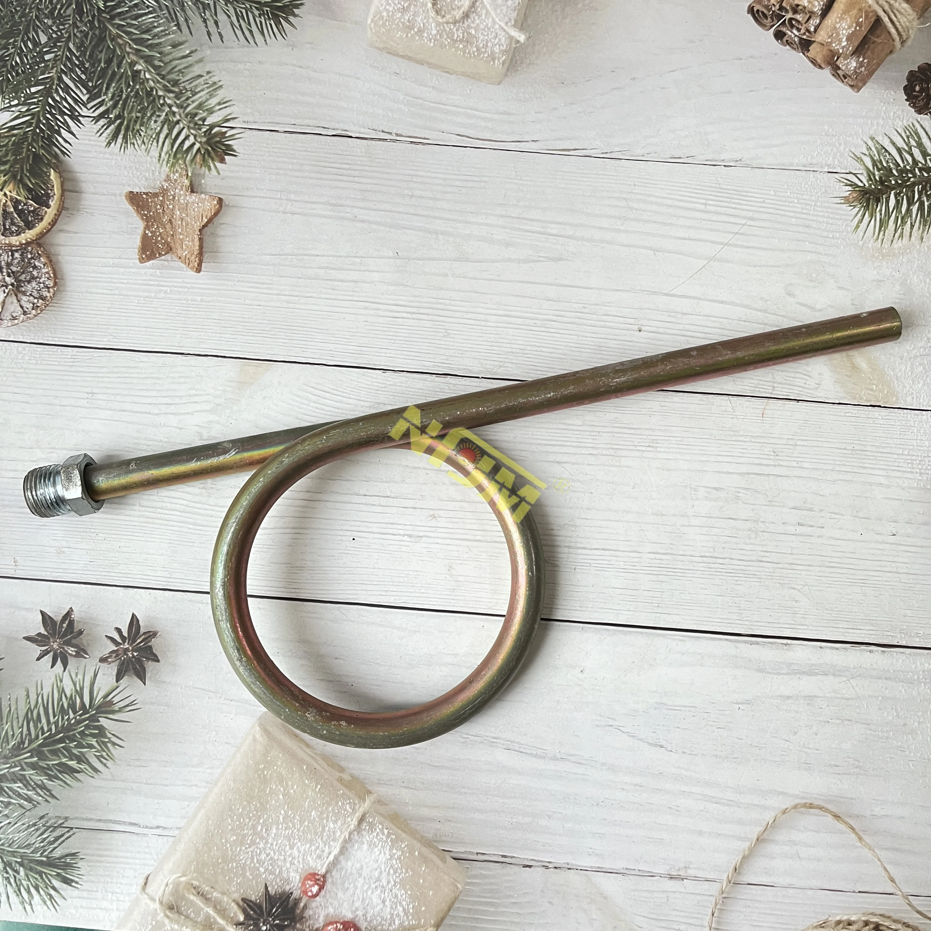 304 Stainless Steel Pressure Gauge Buffer Pipe Loose Bend Inside And Outside Wire Double Head Connection Condensate Pipe