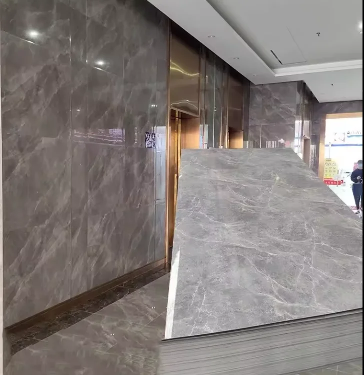 Decorative PVC Marble Sheet High Glossy 1200*2440mm 3D design UV marble wall board marble alternatuve Wall panels on sale