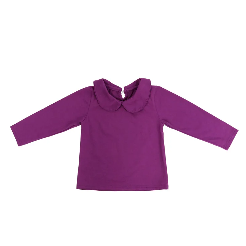 
Organic Knitted Cotton Boutique Purple High Quality Hot Sale Kids Gift Long Sleeve Baby T-shirt 