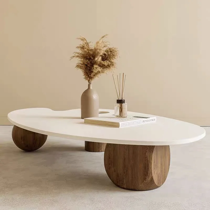Designer art local brand living room space decoration fashion cream beige table
