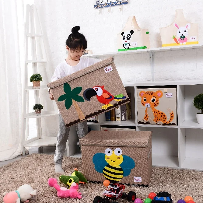 Custom Private Label Portable And Foldable Clothes Organizer With Handle Large Capacity Doll Storage Organizer