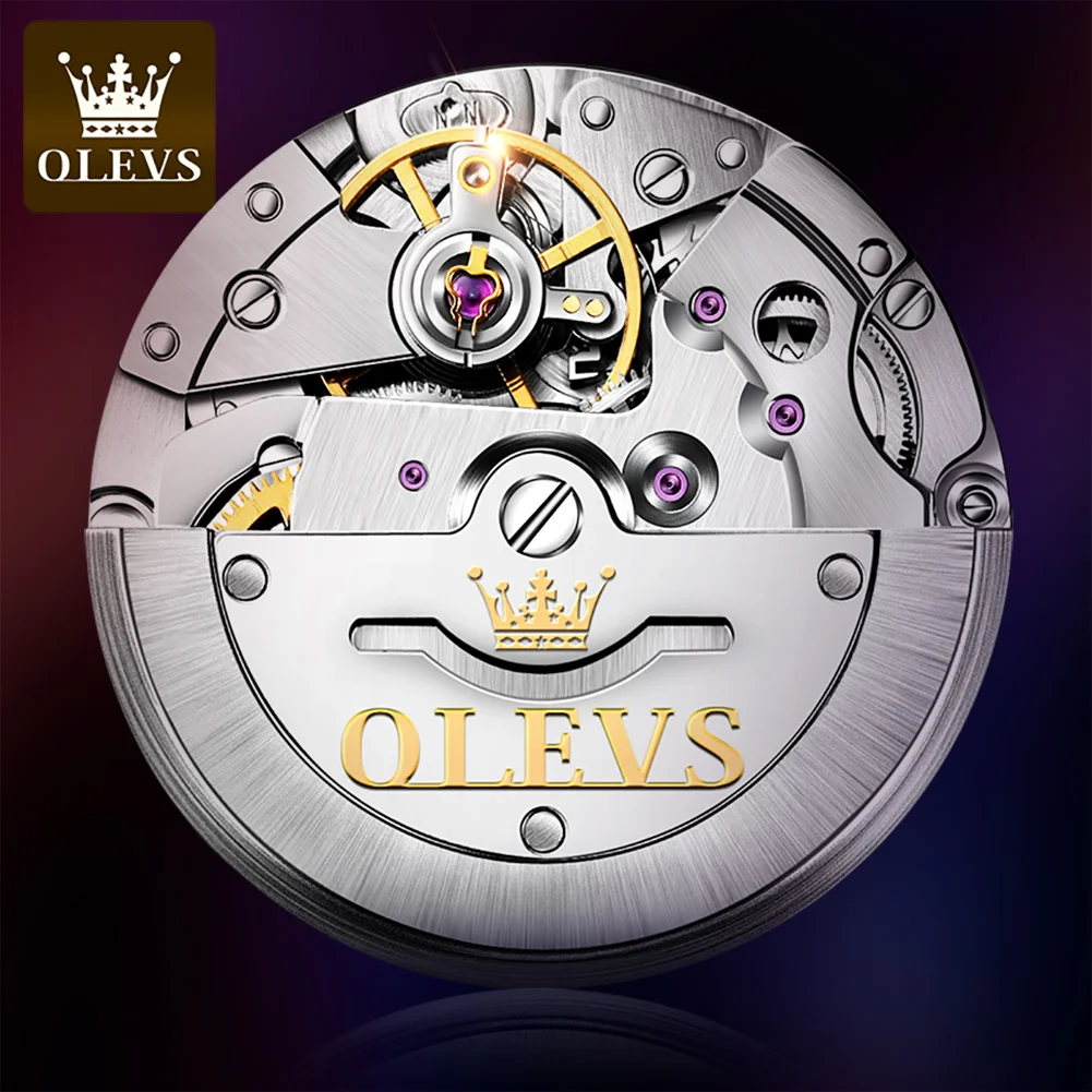 OLEVS 6650 Luxury Brand WaterProof Analog Auto Date StainlessSteel China Factory Custom Logo Mechanical Men Watch