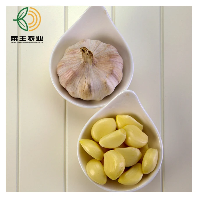 
2021 New Crop vegetable normal white fresh peeled fresh garlic galic price packed by mesh bag 