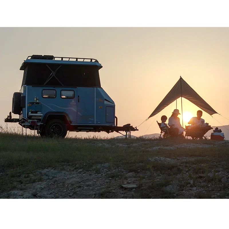 New Model Chinese Style Light-Weight Camper van Off-Road Small Trailers All Road Small Trailer with Fridge